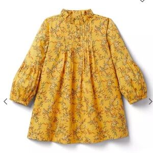 Janie & Jack Floral Balloon Sleeve Dress Cotton India Lined Easter Pintuck Sz 8